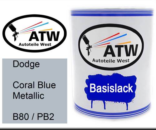 Dodge, Coral Blue Metallic, B80 / PB2: 1L Lackdose, von ATW Autoteile West.